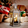 Solight LED vianočný lampáš biely, 33cm, 3x LED sviečka, 3x AAA