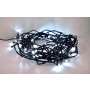 Solight LED vonkajšia vianočná reťaz, 100LED, 10m, 3m prívod, 8 funkcií, IP44, 3x AA, studená biela