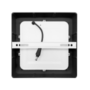 Solight LED mini panel CCT, prisazený, 12W, 900lm, 3000K, 4000K, 6000K, štvorcový, čierna farba