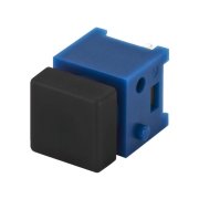 Mini momentary PCB push-button, end-to-end mounting, black