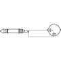 Speaker cable, 10 m, 2-pole NEUTRIK SPEAKON plug/6.3 mm plug