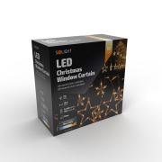Solight LED vianočné záves, hviezdy, šírka 1,8m, 77LED, IP20, 3xAA, USB