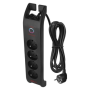 EMOS P54022 přepěťová ochrana 4 zásuvky + anténa, 2m, černá