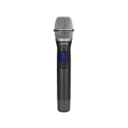 Hand-held microphone with integrated multifrequency transmitter, 1.8 GHz