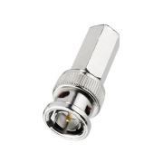 BNC screw plug for cables: Ø 5 mm, 50 Ω