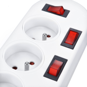 Solight predlžovací prívod, 5 zásuviek, biely, 6x vypínač, 2m