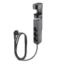 Solight 3z + USB A+C blok zásuviek na stôl, 2m, čierny, USB 20W PD