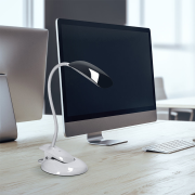 Solight LED stmievateľná lampička 2v1, podstavec aj klip, 5W 4000K, 3 farebné kryty