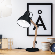 Solight stolná lampa Falun, E27, čierna