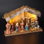 Solight LED drevený betlehem podsvietený, 26x17cm, 6x LED, 2x AA