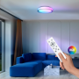 Solight LED osvetlenie s diaľkovým ovládačom Floco, 30W + 6W RGB, 2100lm, 40cm, zmena chromatickosti