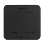Solight vstavaná podlahová zásuvka, IP55, matná černá, obdĺžnikové viečko