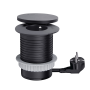 Solight vstavaná zásuvka + USB A+C + Wireless 10W, otočné viečko, kábel 2m, čierna