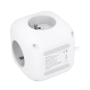 Solight 3z + USB A+C predlžovací prívod - kocka, 2m, 3 x 1mm2, biely, vypínač