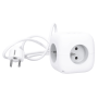 Solight 3z + USB A+C predlžovací prívod - kocka, 2m, 3 x 1mm2, biely, vypínač