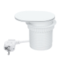 Solight 1z + USB A+C 20W PD vstavaná zásuvka s posuvným viečkom, 2m, matná biela