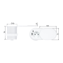 Solight 1z + USB A+C 20W PD vstavaná zásuvka s posuvným viečkom, 2m, matná biela