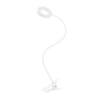 Solight LED stmievateľná stolná lampička s klipom biela, 300lm, nastaviteľná teplota svetla, USB