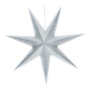 Solight LED vianočná hviezda strieborná, závesná, časovač, 60cm, 20x LED, 2x AA