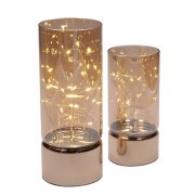 Solight sada dvoch vianočných LED svetielok, 15/20cm, 30x LED, AA baterie