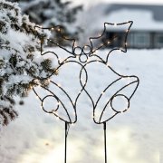 Solight LED vonkajšia dekorácia zvončeky, 100x LED, časovač, 55cm, 3x AA