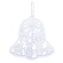 Solight LED drevený vianočný zvonček, 9x LED, biela, 30cm, časovač, 2x AA