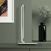 Solight LED stolná lampička stmievateľná, 12W, voľba teploty svetla, USB, biely lesk