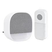 Solight bezdrôtový zvonček s nočným svetielkom, do zásuvky, 180m, biely, learning code