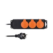 Solight predlžovací prívod 5m, 3 zásuvky IP44, 3 x 2.5mm2, kábel guma-neoprén H07RN-F