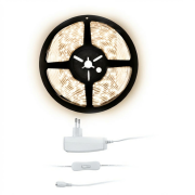 Solight LED svetelný pás s testrom, 5m, sada s 12V adaptérom, 4,8W/m, IP20, neutrálna biela