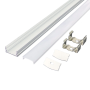 Solight hliníková lišta s bočnicami pre LED pásiky, 22x17x8mm, mliečny difúzor, 1m