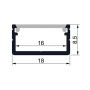 Solight hliníková lištal pre LED pásky 2, 18x9mm, mliečny difúzor, 1m