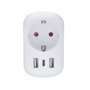 Solight cestovný adaptér s USB A+C 20W PD do Veľkej Británie, typ G