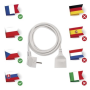 Prodlužovací kabel EMOS P0112 spojka 2m, bílý / PVC / 1,5 mm2