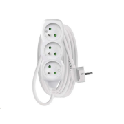 Prodlužovací kabel EMOS P0313 / 3 m / 3 zásuvky / bílý / PVC / 1 mm2