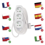 Prodlužovací kabel EMOS P0313 / 3 m / 3 zásuvky / bílý / PVC / 1 mm2