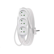 Prodlužovací kabel EMOS P0315 / 5 m / 3 zásuvky / bílý / PVC / 1 mm2