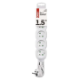 Prodlužovací kabel EMOS P0511 / 1,5 m / 5 zásuvek / bílý / PVC / 1 mm2