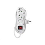 Prodlužovací kabel EMOS P1315 / 5 m / 3 zásuvky / s vypínačem / bílý / PVC / 1 mm2