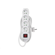 Prodlužovací kabel EMOS P1415 / 5 m / 4 zásuvky / s vypínačem / bílý / PVC / 1 mm2