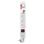 Prodlužovací kabel EMOS P1513 / 3 m / 5 zásuvek / s vypínačem / bílý / PVC / 1 mm2