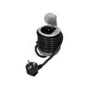 Zapuštěná zásuvka ORNO OR-AE-1373 230V + USB nabíjecí, stříbrná, přívod 1,8m