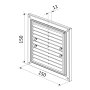 VENTS MV 150x150s - 150x150mm, bílá, plastová, síťka proti hmyzu