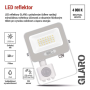 LED reflektor GLARO EMOS ZS2324W s pohybovým čidlem, 20 W, bílý, IP54, 2000 lm, neutrální bílá