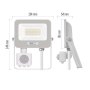 LED reflektor GLARO EMOS ZS2324W s pohybovým čidlem, 20 W, bílý, IP54, 2000 lm, neutrální bílá