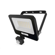 LED reflektor GLARO EMOS ZS2334B s pohybovým čidlem, 30 W, černý, IP54, 3000 lm, neutrální bílá