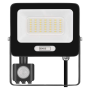 LED reflektor GLARO EMOS ZS2334B s pohybovým čidlem, 30 W, černý, IP54, 3000 lm, neutrální bílá
