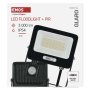 LED reflektor GLARO EMOS ZS2334B s pohybovým čidlem, 30 W, černý, IP54, 3000 lm, neutrální bílá