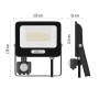LED reflektor GLARO EMOS ZS2334B s pohybovým čidlem, 30 W, černý, IP54, 3000 lm, neutrální bílá
