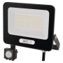 LED reflektor GLARO EMOS ZS2344B s pohybovým čidlem, 50 W, černý, IP54, 5000 lm, neutrální bílá